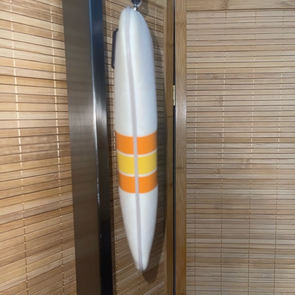 Coach Varsity Large Wristlet Chalk Orange yellow striped wallet - Picture 3 of 11